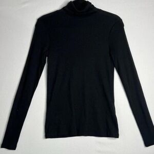 Black Long Sleeve Turtleneck Top